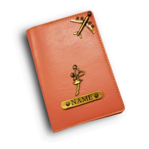 Personalised Peach Colour Passport Cover