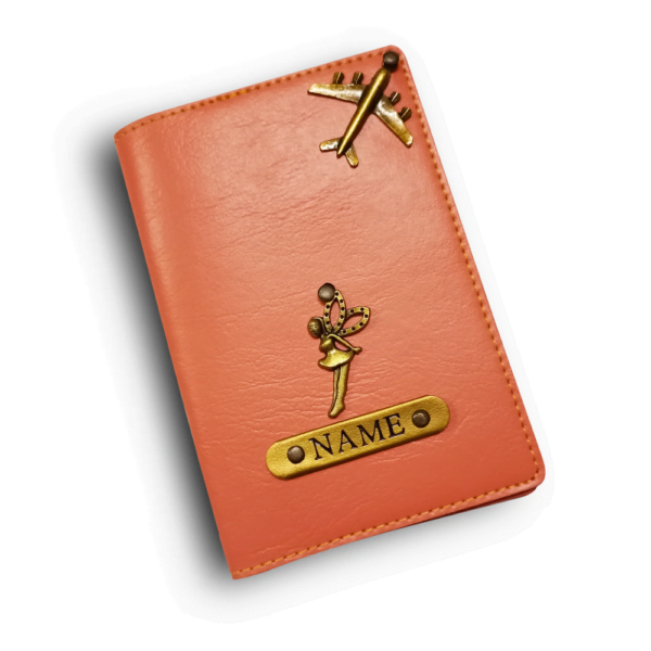 Personalised Peach Colour Passport Cover