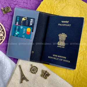 Personalised Grey Colour Passport Cover