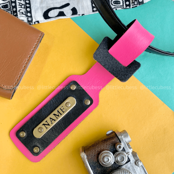 Personalised Luggage/Baggage Tag - Pink (Pack of 2) - Image 2