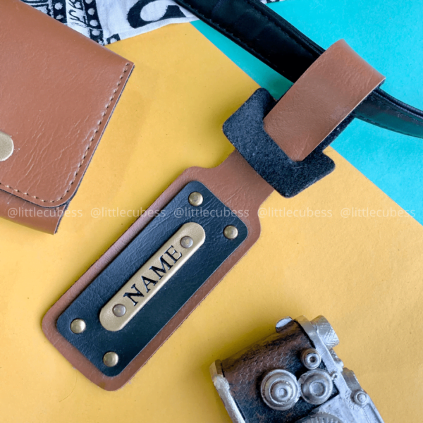 Personalised Luggage/Baggage Tag - Tan Brown (Pack of 2) - Image 2