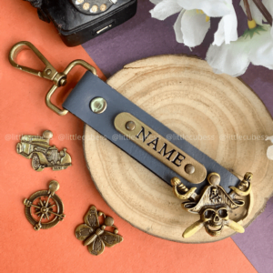 Personalised Keychain 2 Sided – Grey
