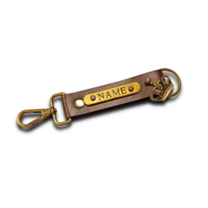 Personalised Keychain 2 Sided – Dark Brown