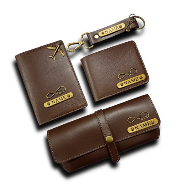 Passport cover & Men's wallet & Keychain 2 sided & Sunglass cover Combo - Image 5
