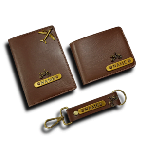 Passport Cover & Men’s wallet & Keychain 2 Side Combo